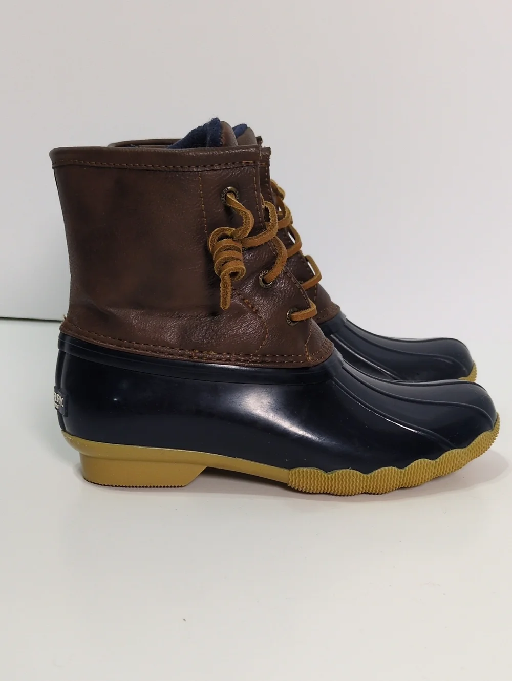 Sperry Top-Sider Girls Saltwater Duck Boots Size 3M Navy Brown